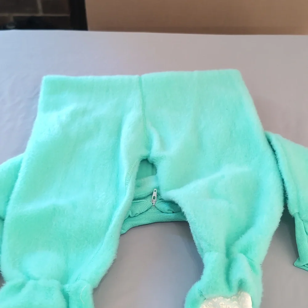 Vintage Children's Size 4T Paddington Bear Teal Footed Zip Up Pajamas